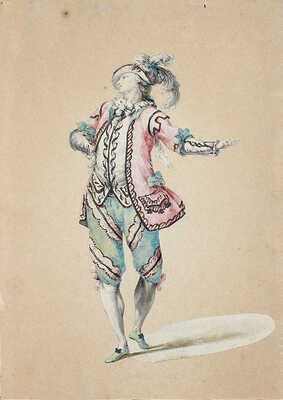 Неизвестный художник. Лот из двух эскизов театральных костюмов